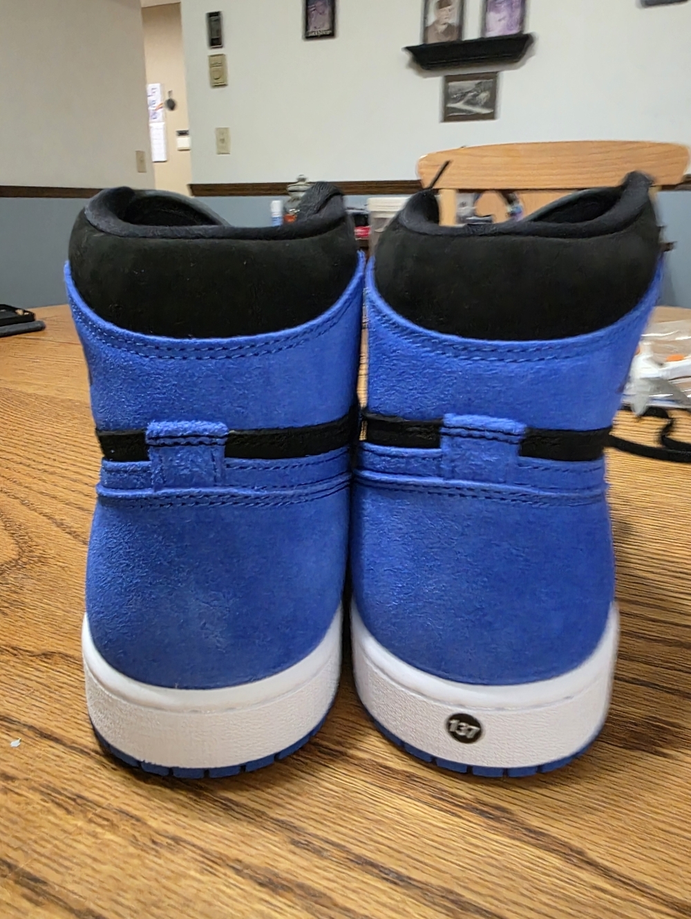 Jordan 1 Retro Size 10.5m Blue and Black High-Top Sneakers Brand New. - Picture 2 of 6